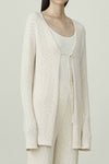 SWAYING/KNIT lace-up long-sleeved cardigan SW24SS1T74 white PS77